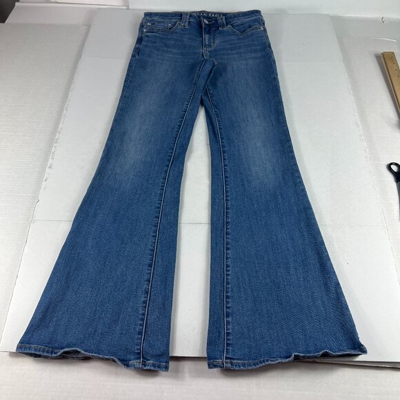 American Eagle Outfitters Denim - American Eagle Jeans Women's 28x30* Low Rise Flare Blue Stretch Denim Tag 4R